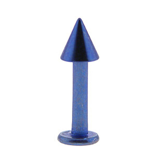 Solid Titanium Cobalt Blue Cone Labret 3/8