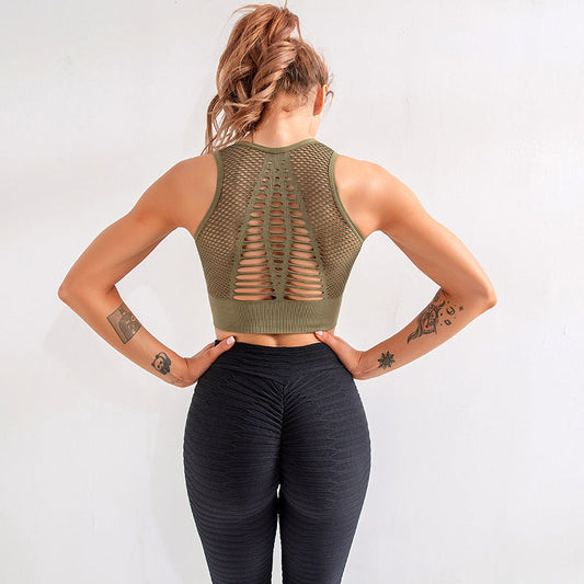 Women Sports Bra Sexy Brathable Mesh Sports Top