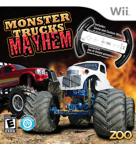 Monster Trucks Mayhem with Racing Wheel (Wii)