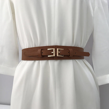 Double Buckle Elastic Waistband for Women
