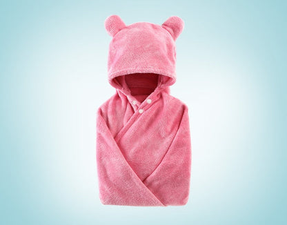 Cotton baby care hooded bath towel