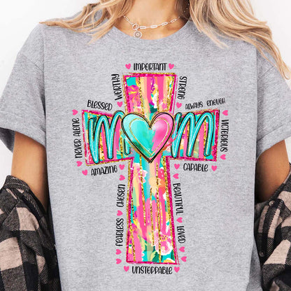 Faithful Mom Sweatshirt – Colorful Cross Heart Mama Pullover, Christian Mother’s Day Gift 682154