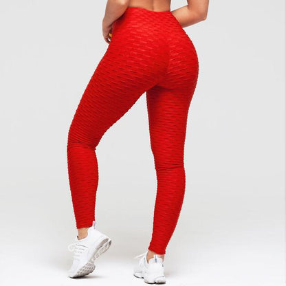 Women's Plus Size Black Jacquard Scrunch Fitness Yoga Leggings - Anti-Cellulite, Moisture-Wicking
