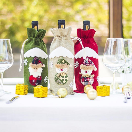 Christmas Wine Bottle Socks Decor