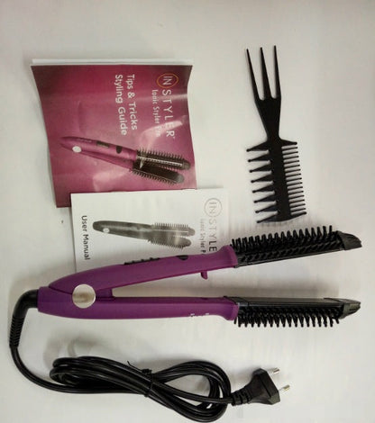 Electric Hair Curler Straightener Comb