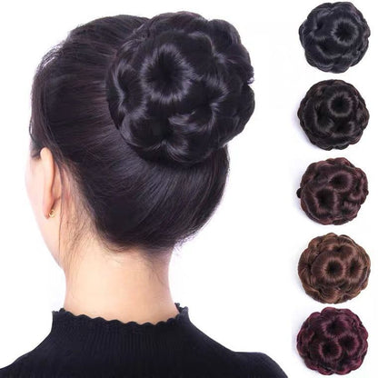 High Temp Silk Hair Bun Flower Ball Head Costume Plate