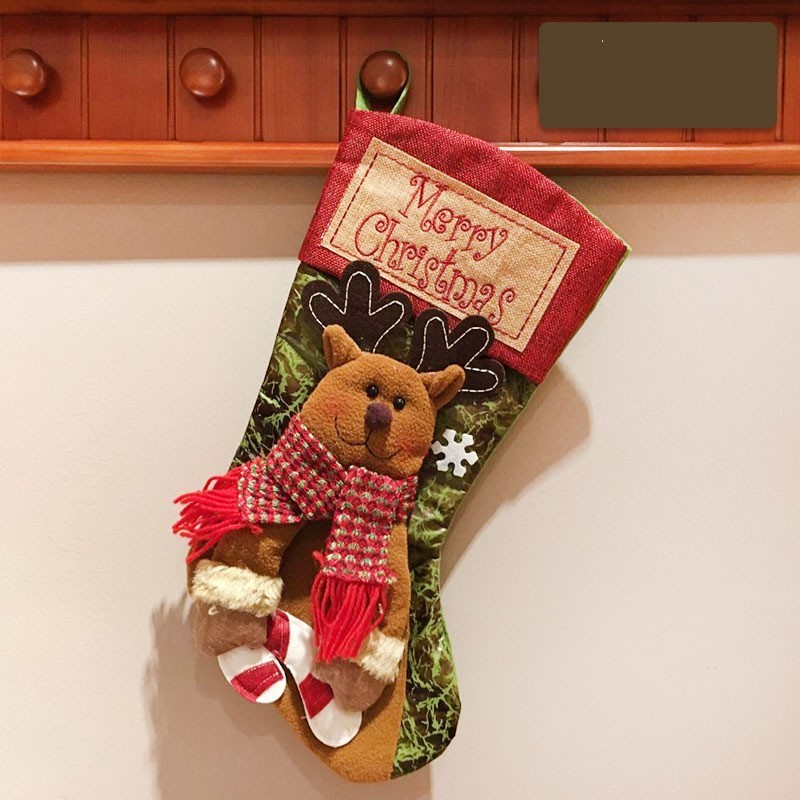 Christmas Stocking Santa Snowman Decor