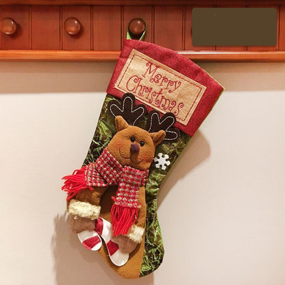 Christmas Stocking Santa Snowman Decor