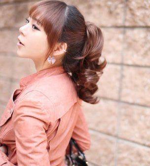 Korean Style Tiger Ponytail Curls Tied Ponytail Wigs