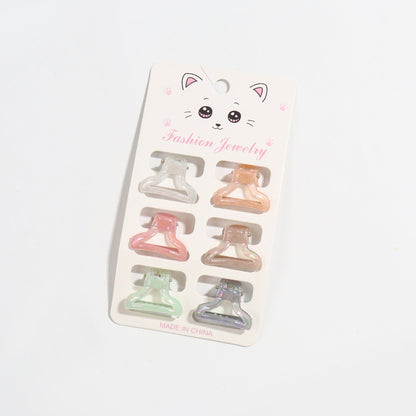 Korean Style Mini Claw Clip 6 Cards Jelly Color Barrettes