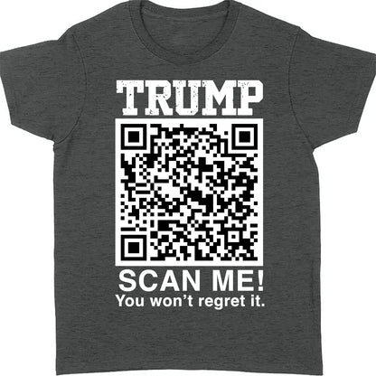 QR President Trump Dance Shirt, Scan Me You Won't Regret, Funny Qr Scan me, 45/47 Trump Dancing Code Shirt Dark 681887 - GOP
