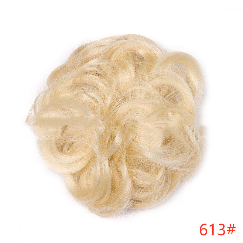 Fluffy Drawstring Curly Hair Bun Hair Set