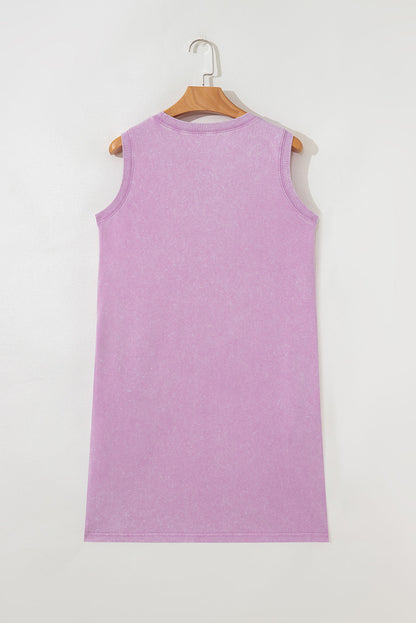 Mineral Wash Pocketed Tank Mini Dress