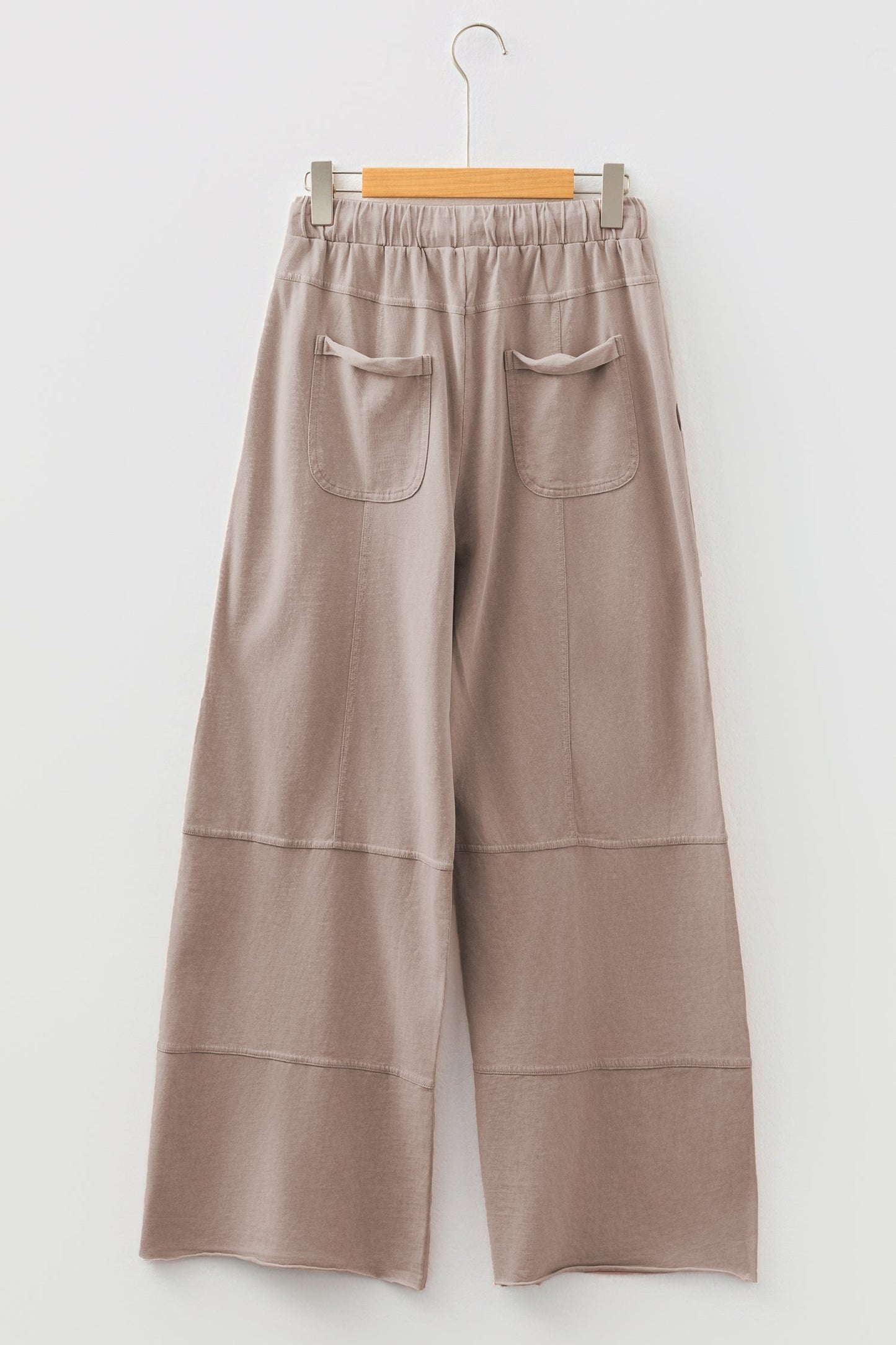 Mineral Wash Reverse Seam Drawstring Elastic Waist Pants