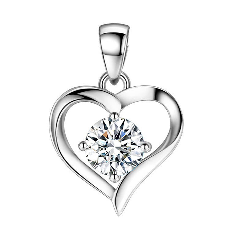 S999 Sterling Silver Heart Pendant Necklace