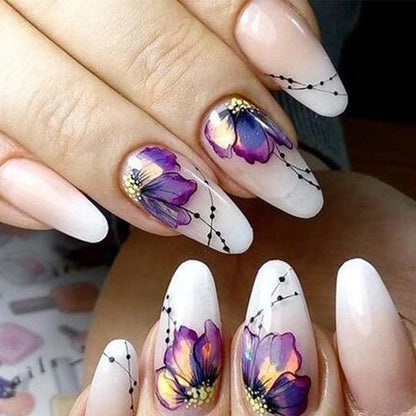 Butterfly Flower Water Transfer Decal Nail Sticker