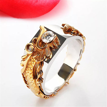 Men's Dragon Zircon Ring