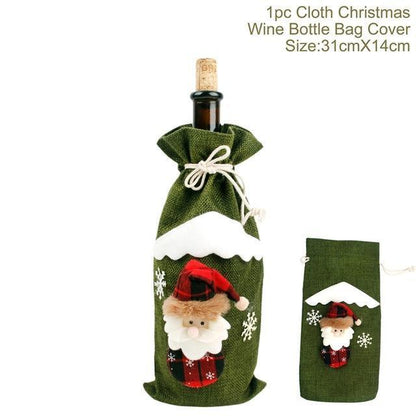 Christmas Wine Bottle Socks Decor