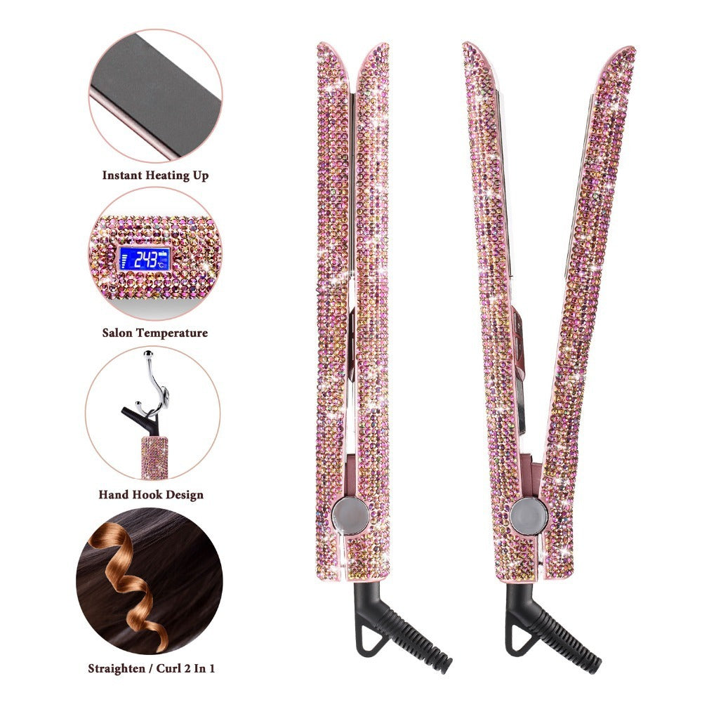 Glitter Hair Flat Iron Titanium Plate Straightener