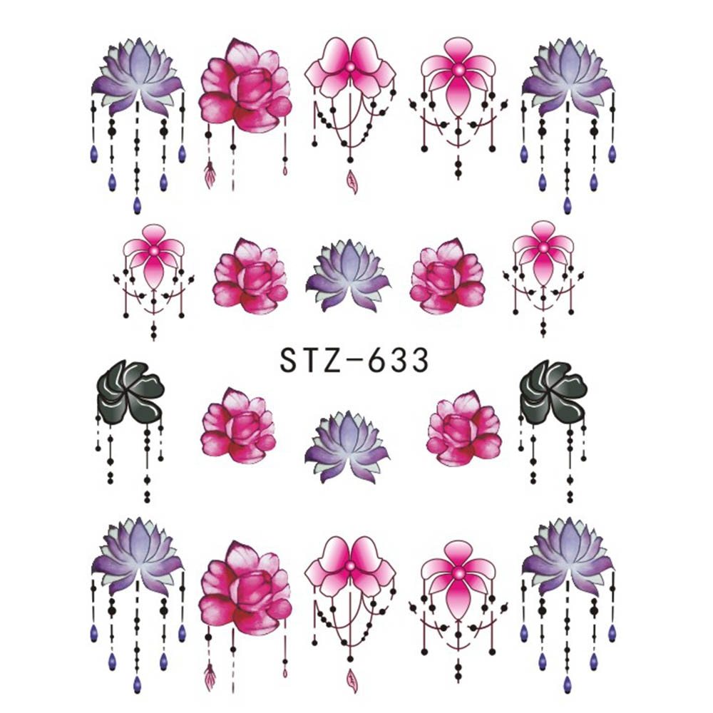 Butterfly Flower Water Transfer Decal Nail Sticker