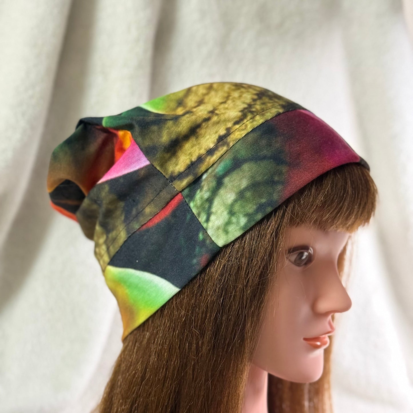 Psychedelic Shroomie Lightweight Slouch Beanie – Upcycled Everyday Hat