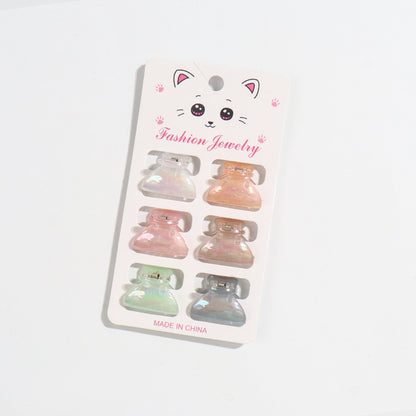 Korean Style Mini Claw Clip 6 Cards Jelly Color Barrettes