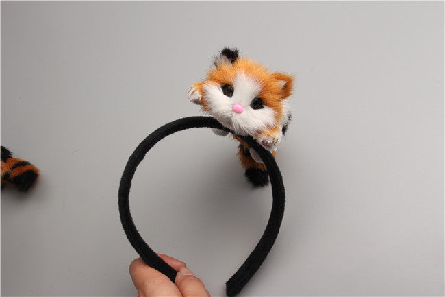 Flannelette Plush Kitten Headband