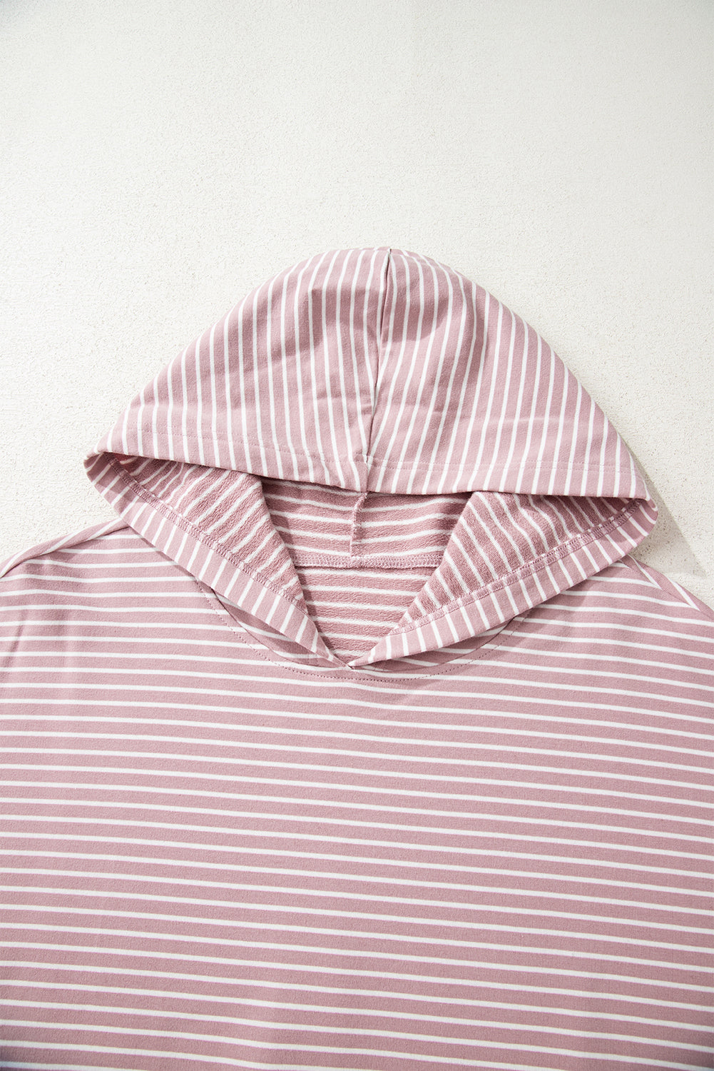 Stripe Thumbhole Side Slit Drop Shoulder Hoodie