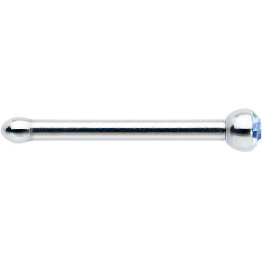 20G Stainless Steel Light Blue Gem Micro Nose Bone