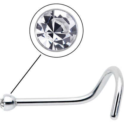 20G Stainless Steel Crystalline Gem Micro Nose Ring Twister