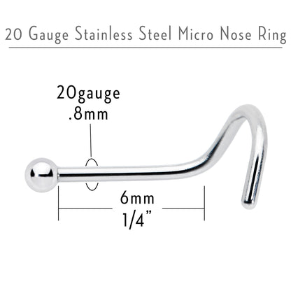 20G Stainless Steel 2mm Ball Nose Screw