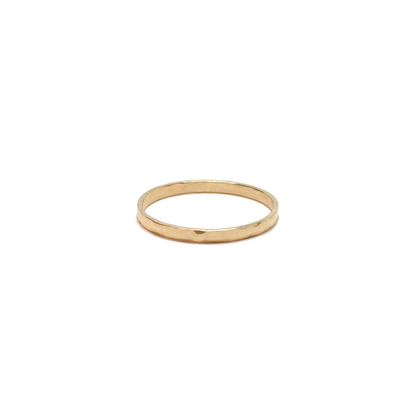 14KT Gold Hammered Stacking Ring