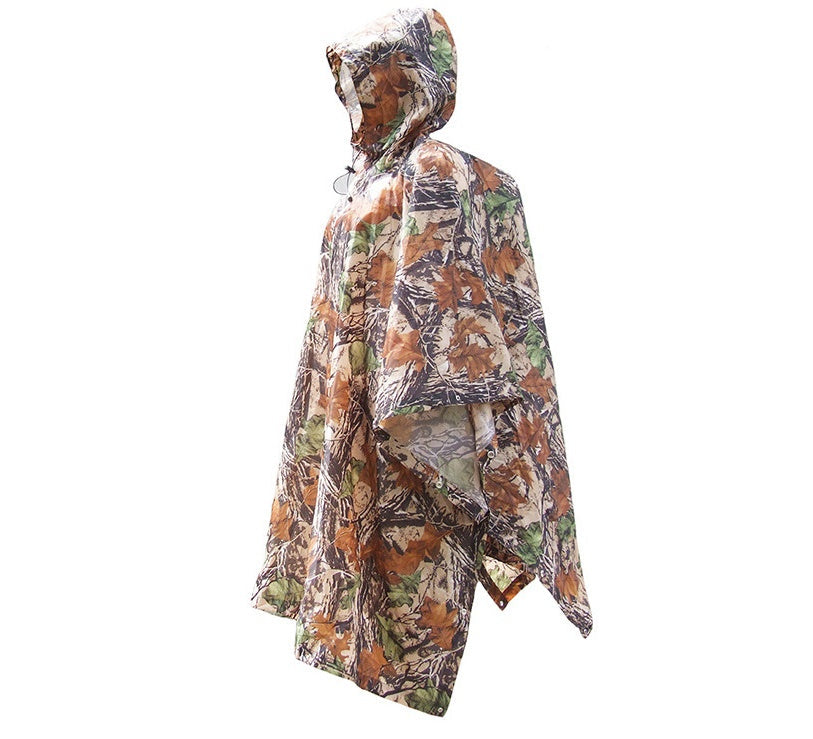 Camouflage Hiking Poncho – Waterproof Outdoor Raincoat