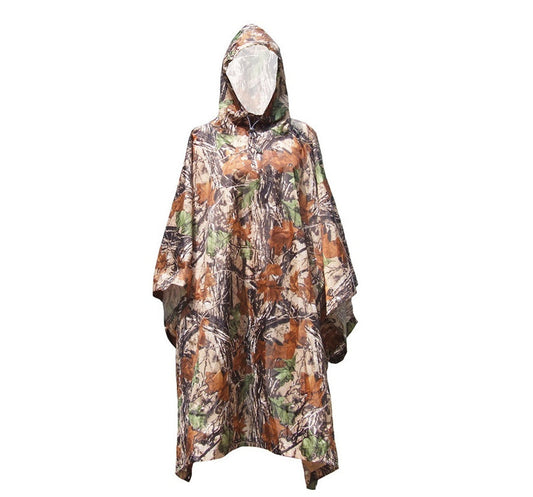 Camouflage Hiking Poncho – Waterproof Outdoor Raincoat