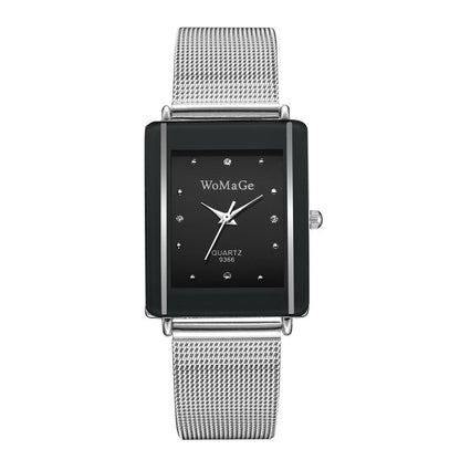 Simple Style Rectangular Dial Couple Watches