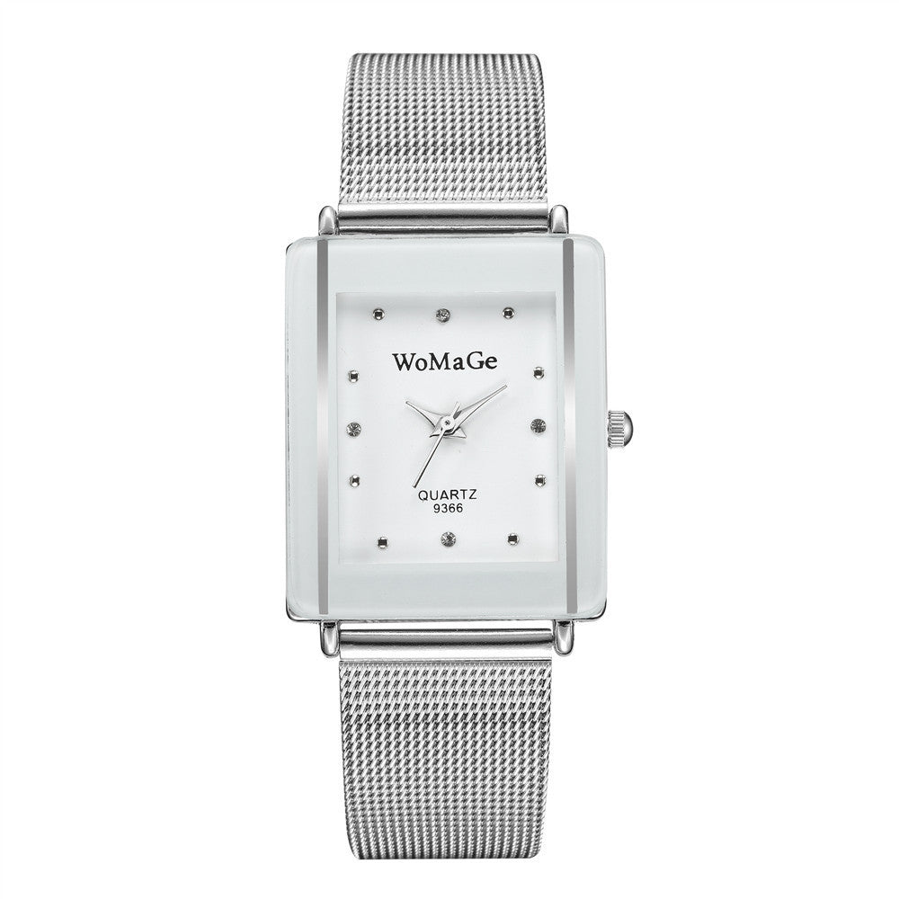 Simple Style Rectangular Dial Couple Watches