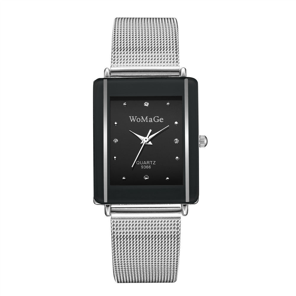 Simple Style Rectangular Dial Couple Watches
