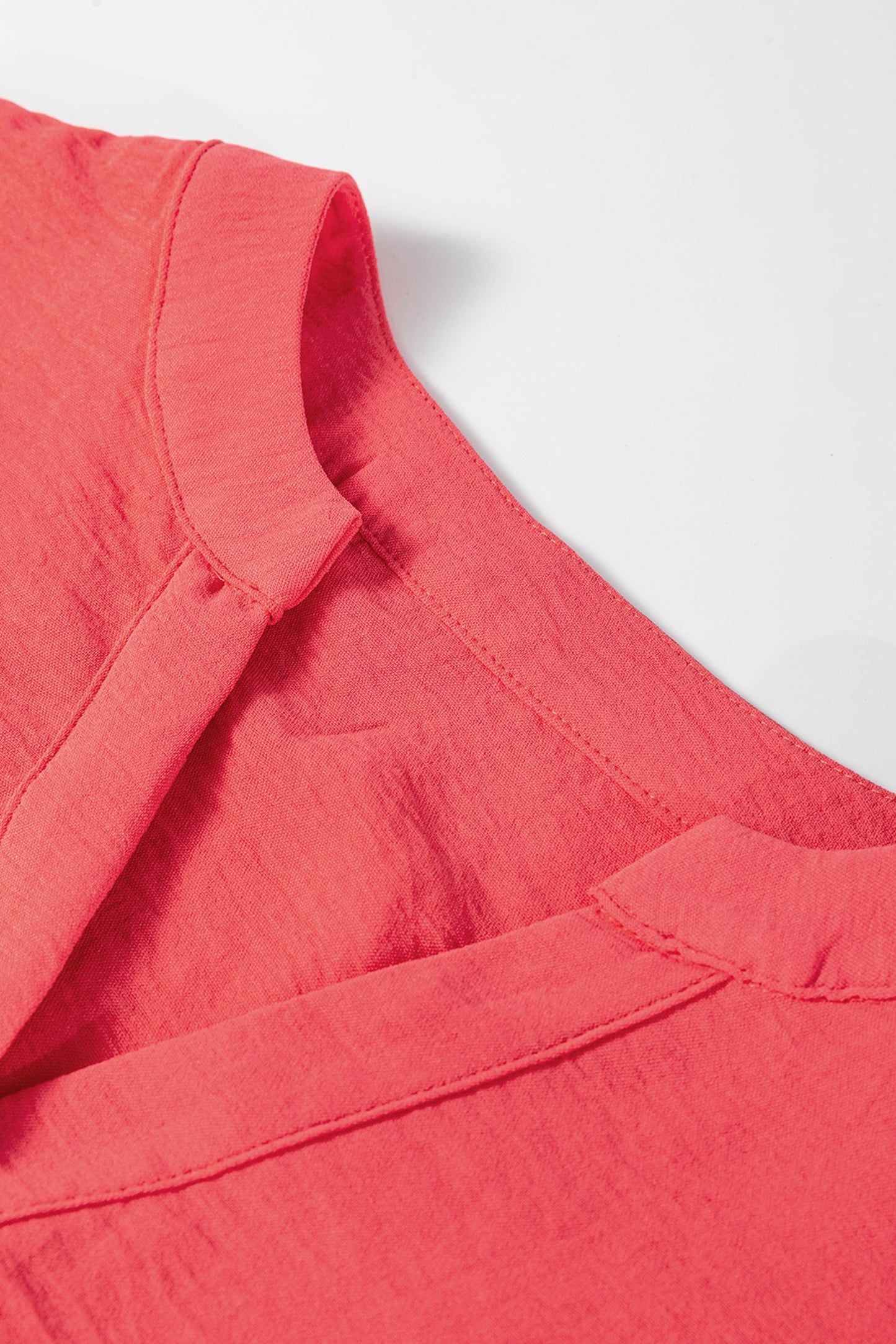 Contrast Ricrac Trim V-Neck Button Down Shirt