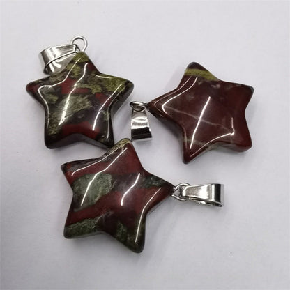 Natural Stone Crystal Agate Star Pendant