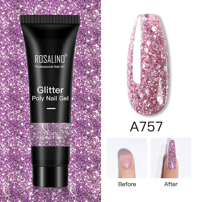 Glitter Poly Nail Extension Gel 15ml - Semi-Permanent Soak-Off