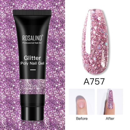 Glitter Poly Nail Extension Gel 15ml - Semi-Permanent Soak-Off