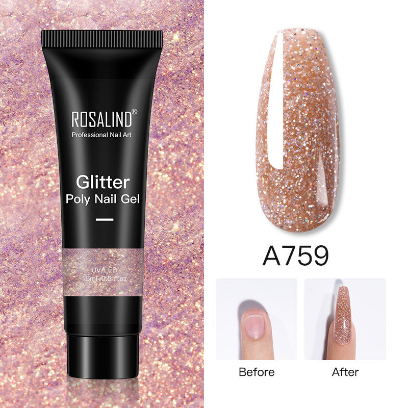 Glitter Poly Nail Extension Gel 15ml - Semi-Permanent Soak-Off