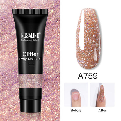 Glitter Poly Nail Extension Gel 15ml - Semi-Permanent Soak-Off