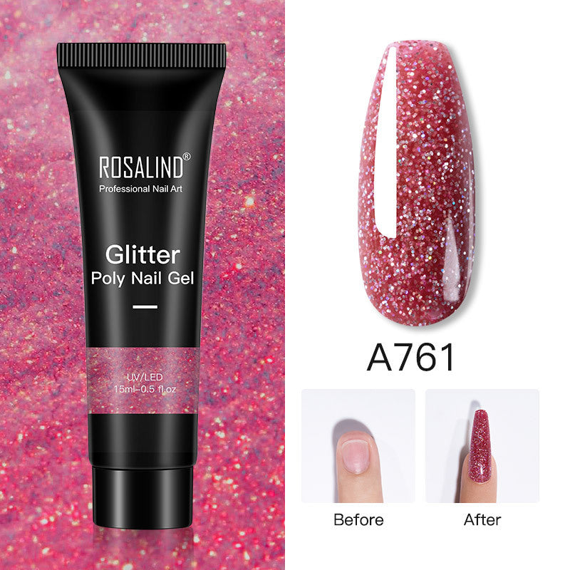 Glitter Poly Nail Extension Gel 15ml - Semi-Permanent Soak-Off