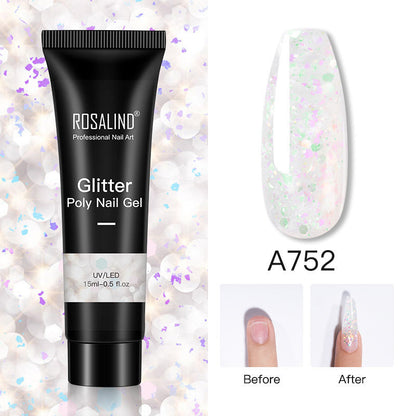 Glitter Poly Nail Extension Gel 15ml - Semi-Permanent Soak-Off