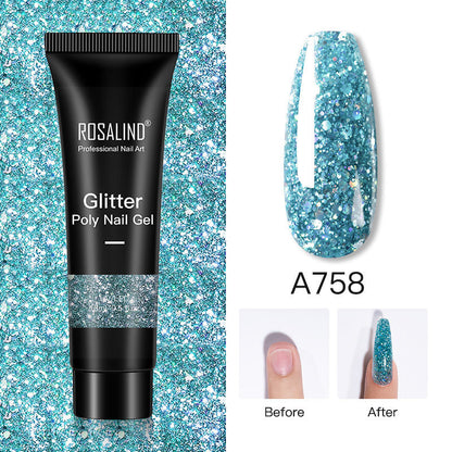Glitter Poly Nail Extension Gel 15ml - Semi-Permanent Soak-Off