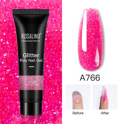 Glitter Poly Nail Extension Gel 15ml - Semi-Permanent Soak-Off