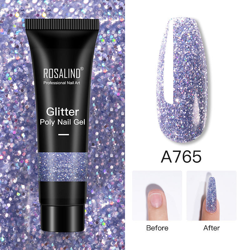 Glitter Poly Nail Extension Gel 15ml - Semi-Permanent Soak-Off