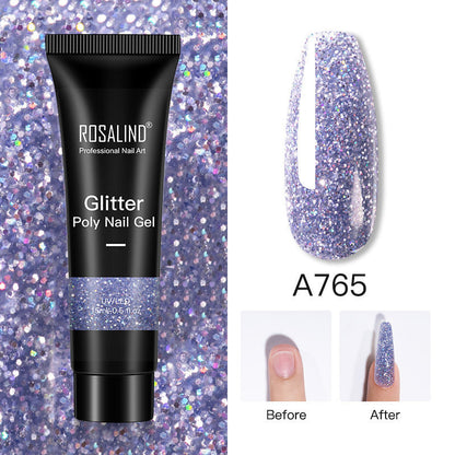 Glitter Poly Nail Extension Gel 15ml - Semi-Permanent Soak-Off