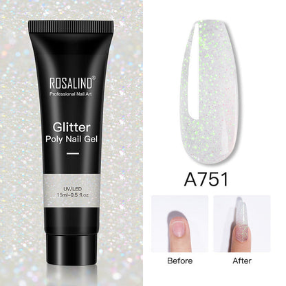 Glitter Poly Nail Extension Gel 15ml - Semi-Permanent Soak-Off